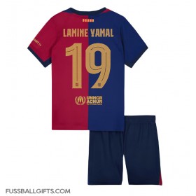 Barcelona Lamine Yamal #19 Fußballbekleidung Heimtrikot Kinder 2024-25 Kurzarm (+ kurze hosen)